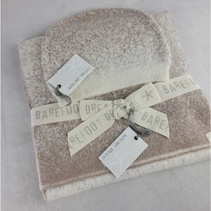 Barefoot Dreams‎ Cozy Chic Lite-Scarf/Beanie Cream Taupe NWT